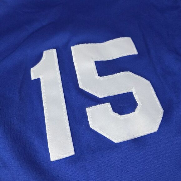 Vintage Majestic Los Angeles Dodgers Blue Jersey Embroidered #15 Size Small - Picture 6 of 6